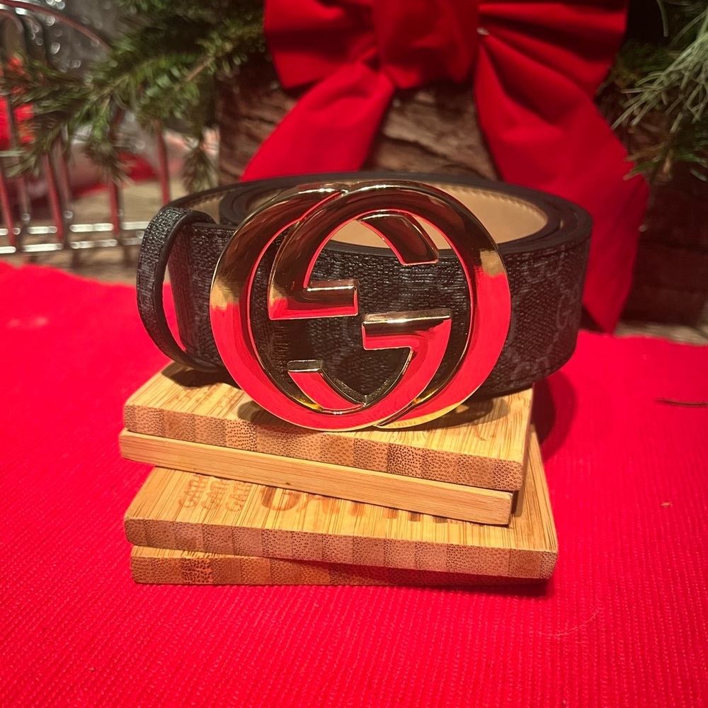 🔥 GG Supreme Belt With Gold G Buckle • W 8 M 32 🔥